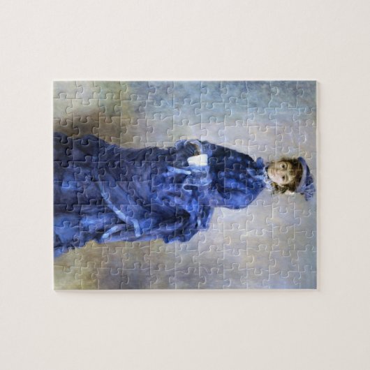 Blue Lady Parisienne Renoir Impressionist Paint Legpuzzel (Horizontaal)
