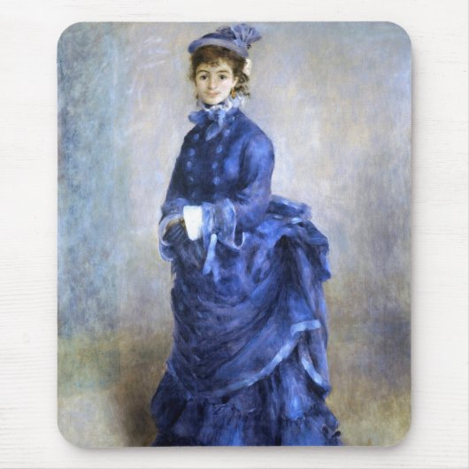 Blue Lady Parisienne Renoir Impressionist Paint Muismat (Voorkant)