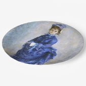 Blue Lady Parisienne Renoir Impressionist Paint Papieren Bordje (Gekanteld)