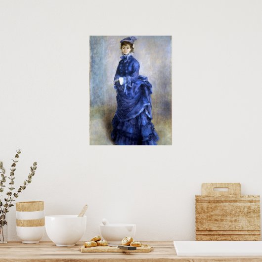Blue Lady Parisienne Renoir Impressionist Paint Poster (Keuken)