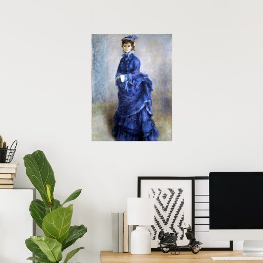 Blue Lady Parisienne Renoir Impressionist Paint Poster (Thuiskantoor)