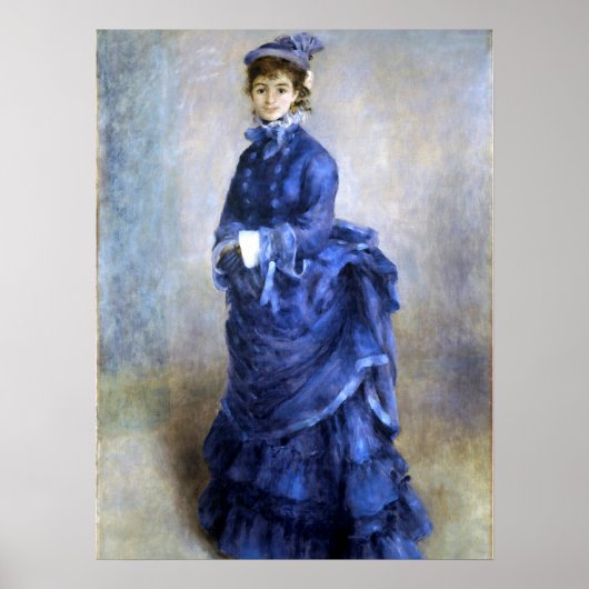 Blue Lady Parisienne Renoir Impressionist Paint Poster (Voorkant)