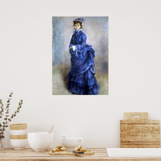 Blue Lady Parisienne Renoir Impressionist Paint Poster (Keuken)
