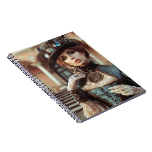 Blue Lady Steampunk  Victoriaans Notitieboek (Rechterzijde)