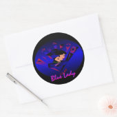 "Blue Lady"-Sticker - Ronde Sticker (Envelop)