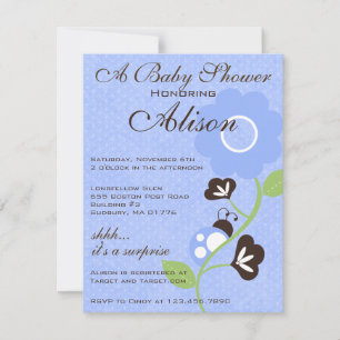 Blue Ladybug Baby shower nodigt uit Kaart