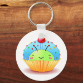Blue Ladybug Cupcake Sleutelhanger (Voorkant)