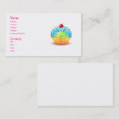 Blue Ladybug Cupcake Visitekaartje (Voorkant / Achterkant)