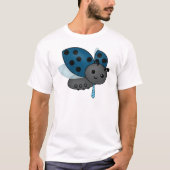 Blue Ladybug in een Necktie T-shirt (Voorkant)