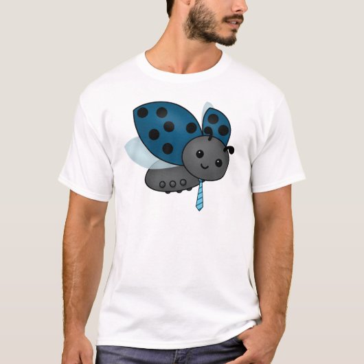 Blue Ladybug in een Necktie T-shirt (Voorkant)