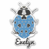 Blue Ladybug met Name Sticker (Voorkant)