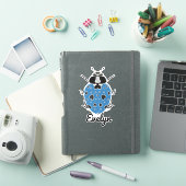 Blue Ladybug met Name Sticker (iPad Cover)