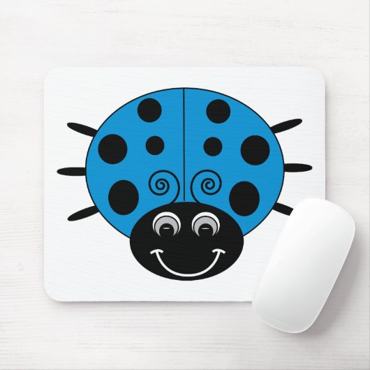 Blue Ladybug Mousepad Muismat (Met muis)