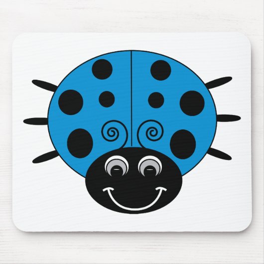 Blue Ladybug Mousepad Muismat (Voorkant)