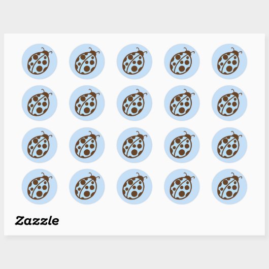 Blue Ladybug Party Stickers (Vel)