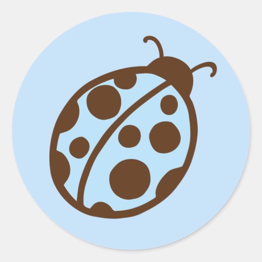 Blue Ladybug Party Stickers (Voorkant)