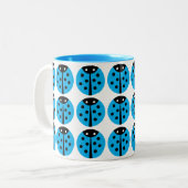 Blue Ladybug Tweekleurige Koffiemok (Voorkant links)