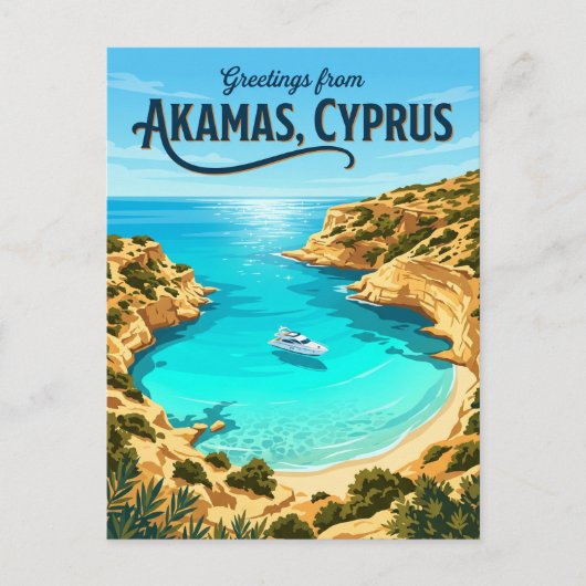 Blue Lagoon, Akamas Cyprus Briefkaart (Voorkant)