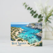 Blue Lagoon, Akamas Cyprus Briefkaart (Staand voorkant)