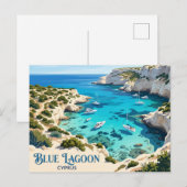 Blue Lagoon, Akamas Cyprus Briefkaart (Voorkant / Achterkant)