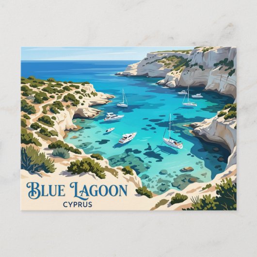 Blue Lagoon, Akamas Cyprus Briefkaart (Voorkant)
