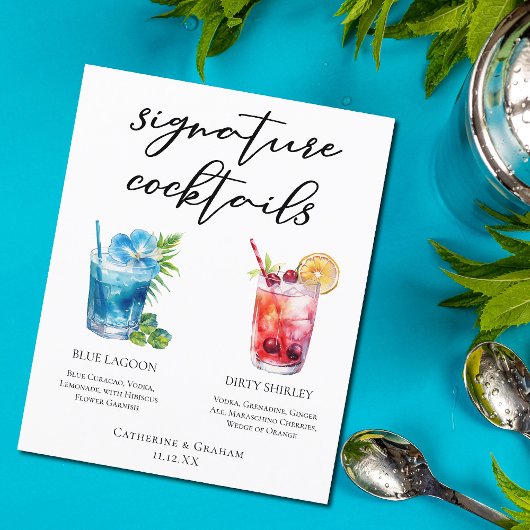 Blue Lagoon Dirty Shirley Signature Cocktails Menu