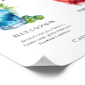 Blue Lagoon Dirty Shirley Signature Cocktails Menu Poster (Hoek)