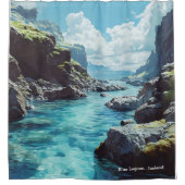 Blue Lagoon IJsland  Illustratie Reizen Douchegordijn (Voorkant)