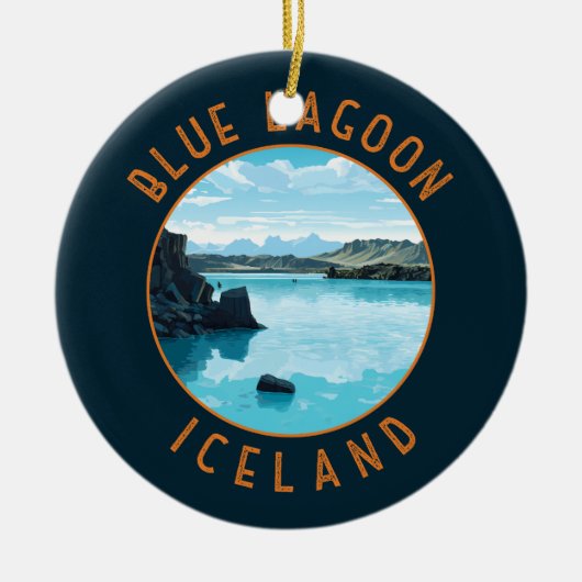 Blue Lagoon IJsland Noodcirkel Keramisch Ornament (Voorkant)