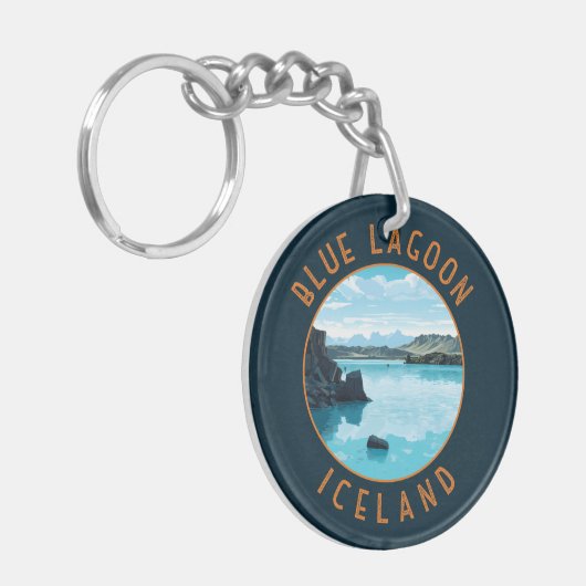 Blue Lagoon IJsland Noodcirkel Sleutelhanger (Voorkant Links)