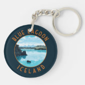 Blue Lagoon IJsland Noodcirkel Sleutelhanger (Achterkant)