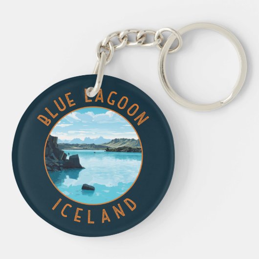 Blue Lagoon IJsland Noodcirkel Sleutelhanger (Achterkant)