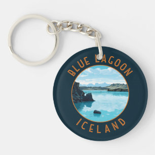 Blue Lagoon IJsland Noodcirkel Sleutelhanger