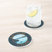 Blue Lagoon IJsland Noodcirkel Zandsteen Onderzetter (Zijkant)