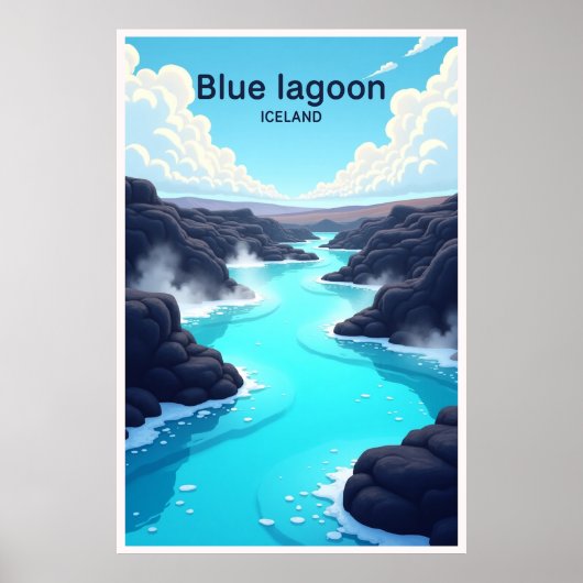Blue Lagoon IJsland Reisposter Poster (Voorkant)