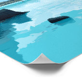 Blue Lagoon IJsland Reizen Kunst Vintage Poster (Hoek)