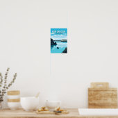 Blue Lagoon IJsland Reizen Kunst Vintage Poster (Keuken)