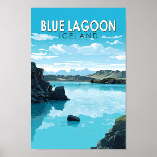 Blue Lagoon IJsland Reizen Kunst Vintage Poster