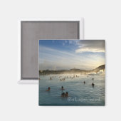 Blue Lagoon IJsland vierkante magneet (Voorkant / Achterkant)