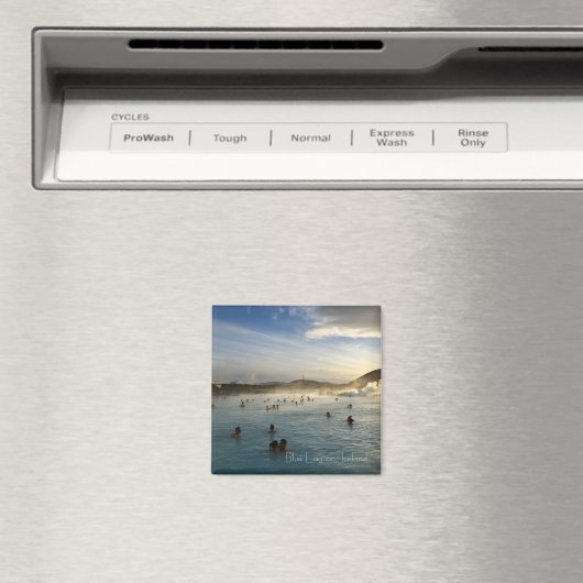 Blue Lagoon IJsland vierkante magneet (Insitu (Vaatwasser))