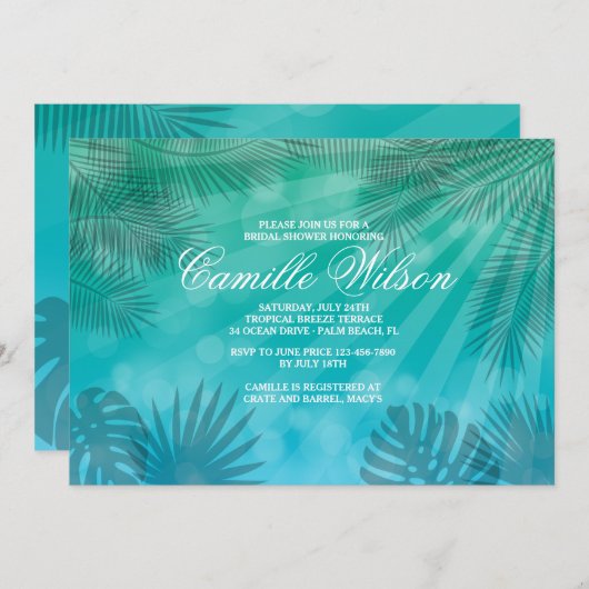 Blue Lagoon Invitation Kaart (Voorkant / Achterkant)