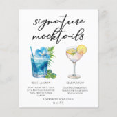 Blue Lagoon Lemon Drop Bruiloft Mocktails Menu (Voorkant)