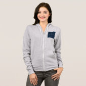 Blue Lagoon Midnight Kasseien Patchwork Terrazzo Hoodie (Voorkant volledig)