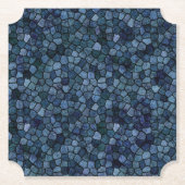 Blue Lagoon Midnight Kasseien Patchwork Terrazzo P Kartonnen Onderzetters (Voorkant)