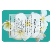 Blue Lagoon Plumeria Wedding Invitation Magnet Magneet (Horizontaal)