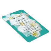 Blue Lagoon Plumeria Wedding Invitation Magnet Magneet (Rechterzijde)