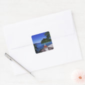 Blue Lagoon, Port Antonio, Jamaica Vierkante Sticker (Envelop)