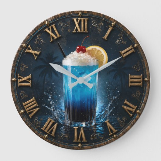 Blue Lagoon Tropical Cocktail Bar Decor Grote Klok (Voorkant)