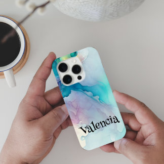 Blue Lagoon Waterverf Dream Custom iPhone 15 Pro Case