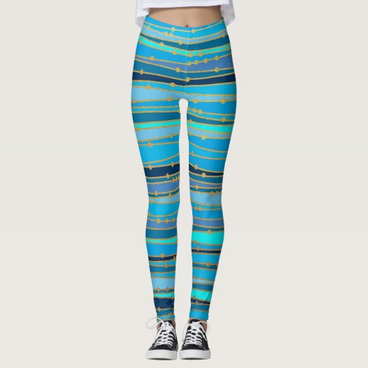 Blue Lagoon Zen | Aangepaste workout Leggings (Voorkant)